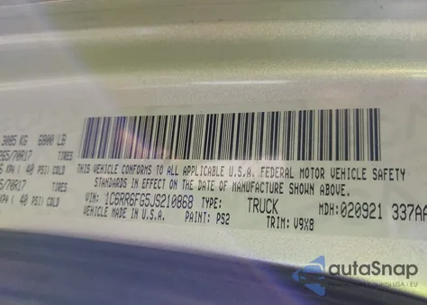 2018 Ram 1500 from USA, damaged, VIN 1C6RR6FG5JS210868